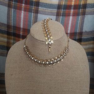 Vintage Gold tone and rhinestone 2 piece set